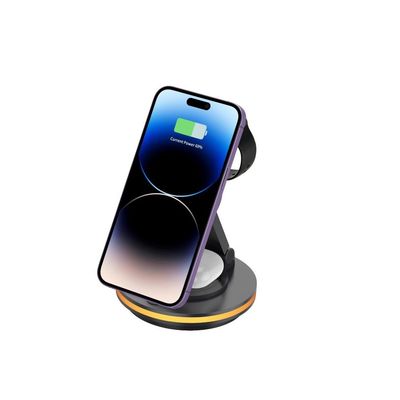 良い値段 4 イン 1 マグネティック・ローータリー・ワイヤレス充電ステーション 折りたたむ式スタンド PD/QC入力 CE/FCC/RoHS認証 オンライン