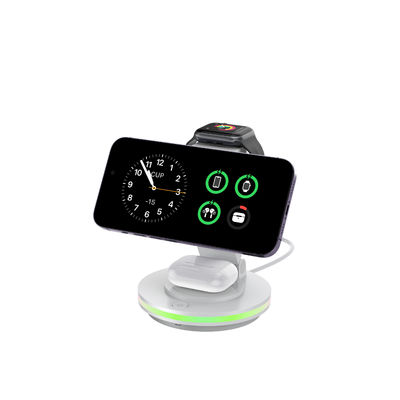 良い値段 ABS アクリル 4 イン 1 マグネティック ワイヤレス モバイル バッテリー 充電器 黒 白 紫 グレー PD20W アダプター オンライン