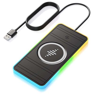 良い値段 アップル対応ブラック無線カー充電パッド RGB色鮮やかな光でスリップのない充電パッド オンライン