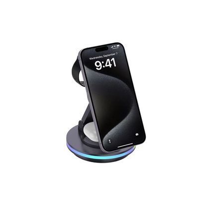 良い値段 ワイヤレス充電ステーション ABS アクリル 4 In 1 スタンド CE FCC RoHS 認証 オンライン