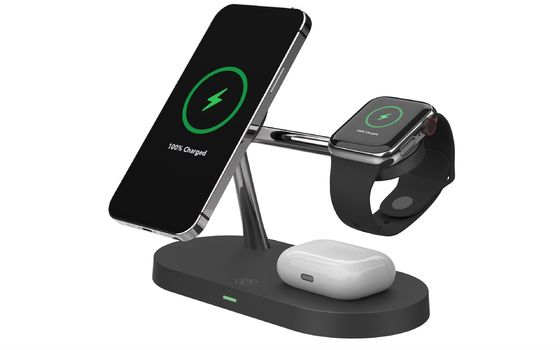 良い値段 2025 産業用携帯電話充電器 T68C 4 In 1 ワイヤレス高速充電器 15W/10W Apple と Samsung の充電支架をサポートする オンライン