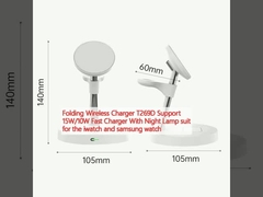折りたたむワイヤレス充電器 T269D サポート 15W/10W 急速充電器 iwatch と samsung 時計のためのナイトランプスーツ