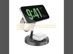 2025 携帯電話スタンド充電器 3 イン 1 多機能充電器 ABS+ジーン合金 QI2 充電器 15W/10W サポート iPhone プラグチャージャー