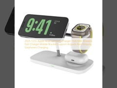 2025 T255 アップル・アンド・サムスン 充電器 15W/10W ワイヤレス 急速充電器 モバイル 支架 サポート エアポッド 携帯電話 耳機 充電